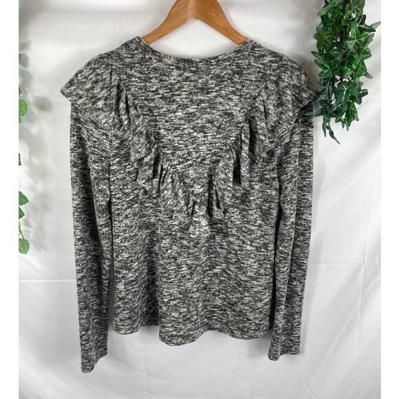 caslon heather grey ruffle front sweater - Picture 5 of 5